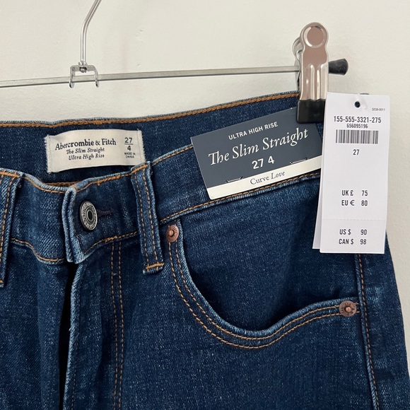 Abercrombie & Fitch Denim - ABERCROMBIE Curve Love Slim Straight Ultra High Rise Jeans [BRAND NEW]